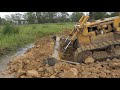 Bulldozer Pushing Dirt - Bulldozer Pushing land - Dozer Equipment Working