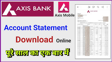Axis Bank Account Statement Download Online | Transaction History Download