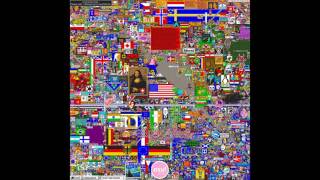 A speed up timelapse of the full 72 hour reddit place april fools
event.