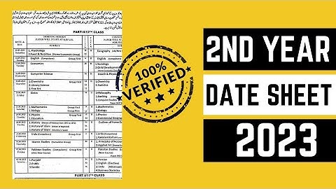 12th class date sheet 2023, 2nd year date sheet 2023, lahore board 12 class date sheet 2023