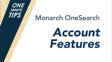 Your Account in Monarch OneSearch
