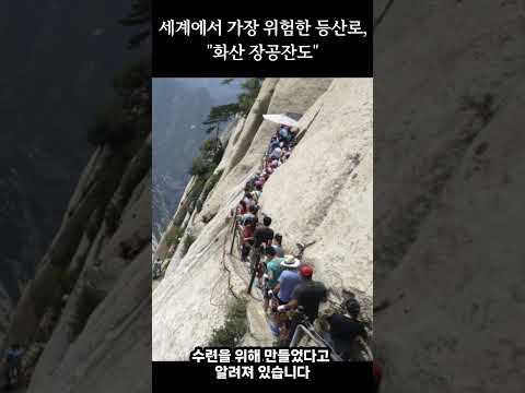 세계에서 가장 위험한 등산로, 장공잔도  #세계에서가장위험한절벽길 #세계에서가장위험한여행지 #아찔한중국등산로 #중국에서가장무서운다리 #고소공포증 #화산 #화산여행