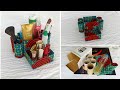 DIY Ankara make-up / stationary organizer from empty toilet paper rolls