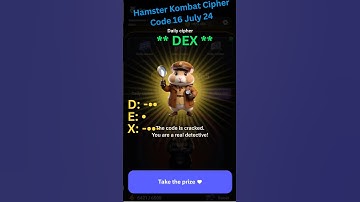 Hamster Kombat Daily Cipher Code 1M Coins 16 July 24 #hamsterkombat #crypto #morsecode #ciphercodes