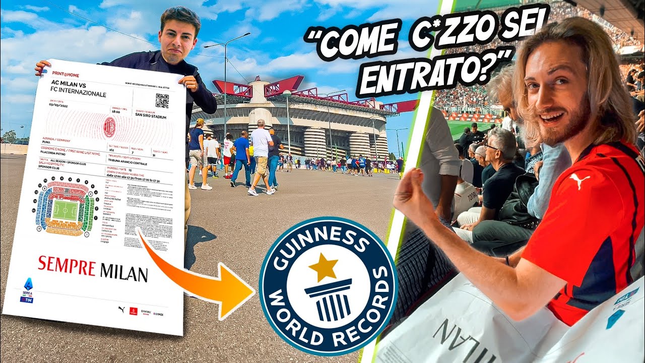 SONO ENTRATO allo STADIO con IL BIGLIETTO PIÙ GRANDE E COSTOSO di SEMPRE *record del mondo