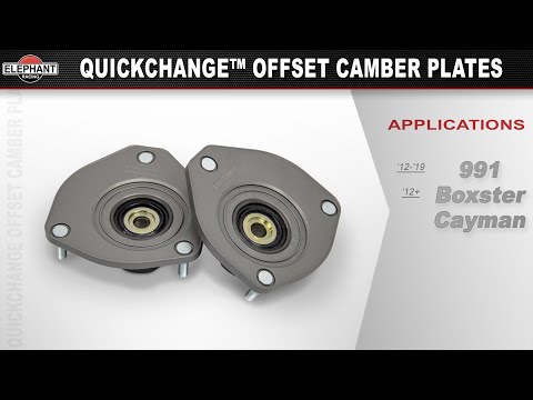 QuickChange™ Offset Camber Plates for Porsche 991, 981, and 718 Elephant Racing Suspension Parts