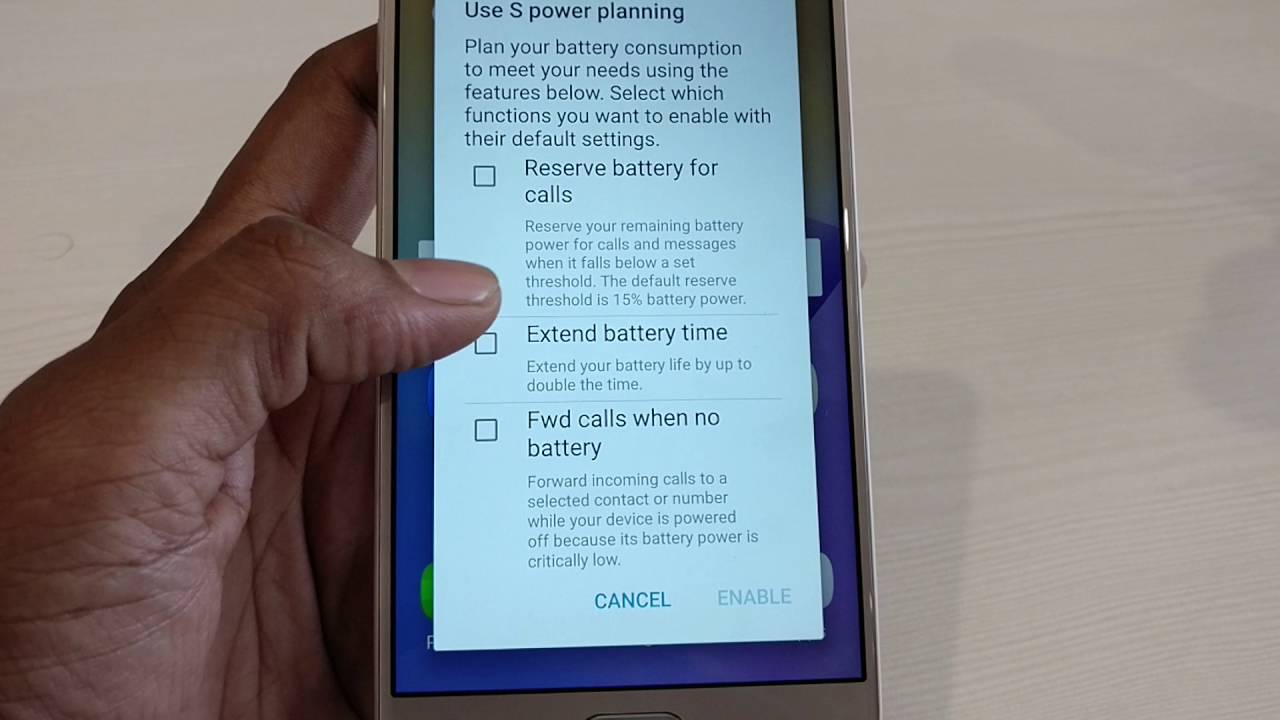 How do you activate reserve battery power in a cell phone?