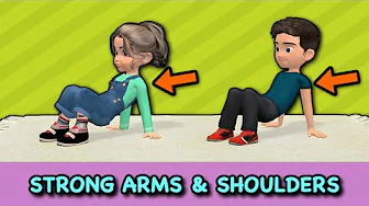 STRONG ARMS & SHOULDERS: 20 Min Kids Workout For Sports!
