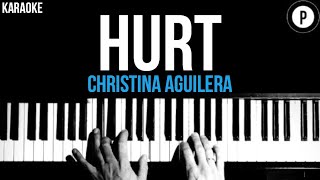 Christina Aguilera - Hurt Karaoke SLOWER Acoustic Piano Instrumental Cover Lyrics Resimi