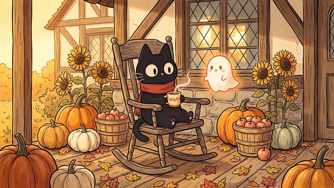The Cozy Autumn Porch 🏡🍁  Chill Lofi Beats for Peaceful Moments