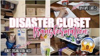 LINEN CLOSET TRANSFORMATION | EXTREME DECLUTTER AND ORGANIZATION + BUDGET DIYS & VIRAL LABELS HACK
