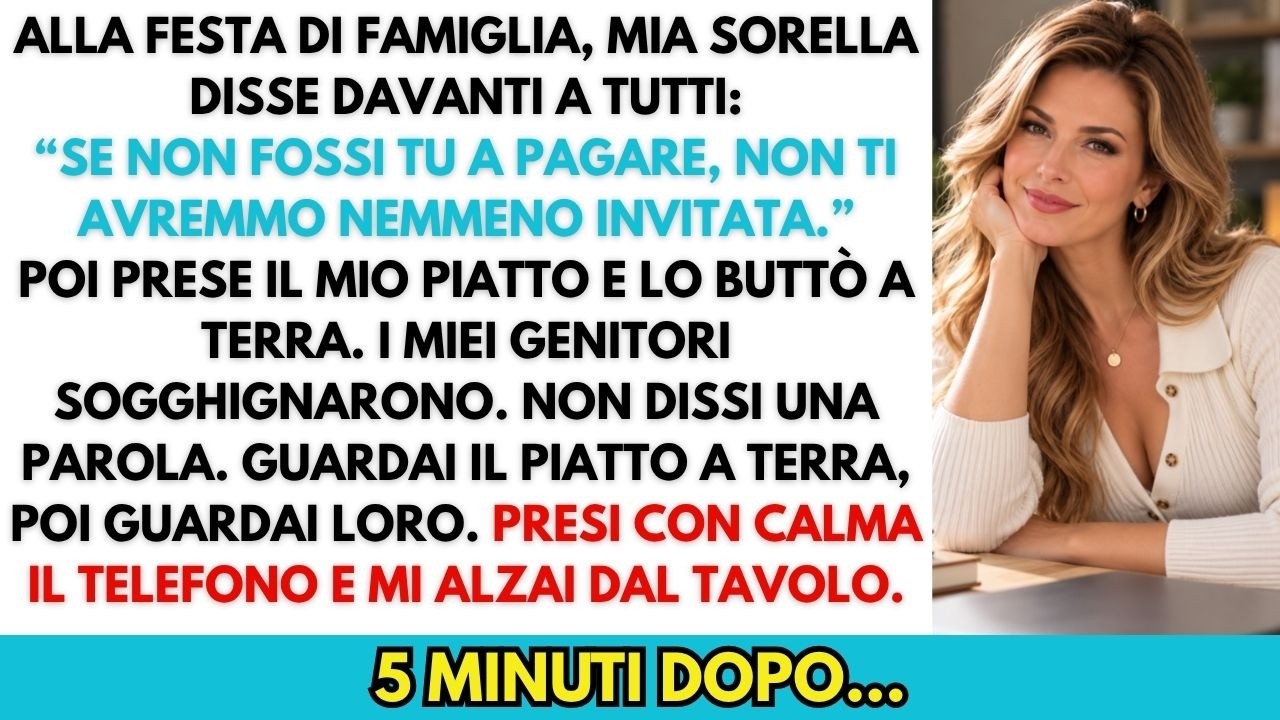Ero lì, al tavolo d'onore, con il vestito nuovo che mi aveva regalato mia sorella Giulia – quello che mi ha fatto capire quanto fosse brava a mentire. Non sapevo ancora che quella serata mi...