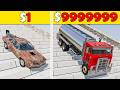 DownHill Challenge#1 Cars VS Stairs VS Roller Coaster Bridge | BeamNG.Drive