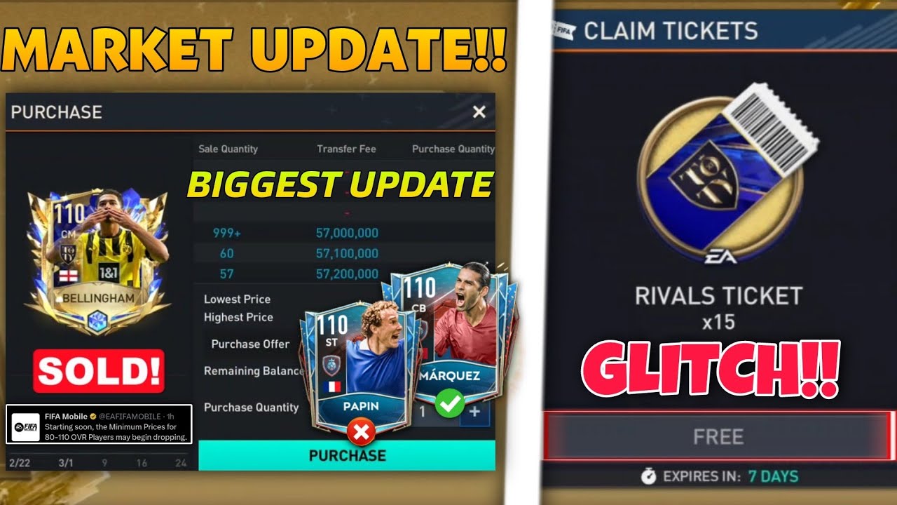 GLITCH!! BIGGEST MARKET UPDATE IN FIFA MOBILE 23 TOTY 15 TICKET GLITCH