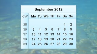 September 2012 Calendar