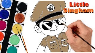 ✎Coloring Page Little Singham Animation Cartoon For Kids To Learn Drawing And Coloring.