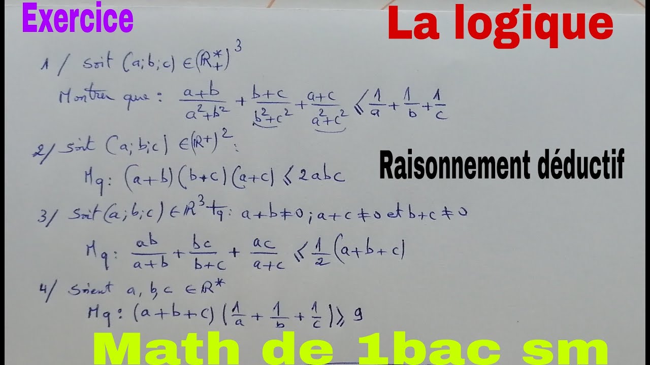 raisonnement deductif....math de 1bac sm