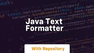 java text formatter