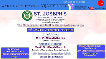 11th UG MINI CONVOCATION CEREMONY 10AM| ST. JOSEPH