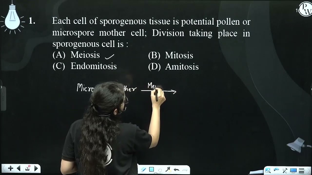 Each cell of sporogenous tissue is potential pollen or microspore mother cell; Division taking p....