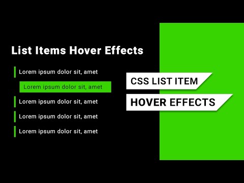 CSS List Item Hover Effects | Html CSS Tutorial