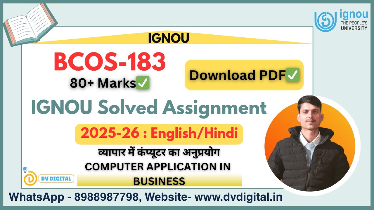 IGNOU BCOS 183 Solved Assignment PDF 2025 2026  Hindi Medium