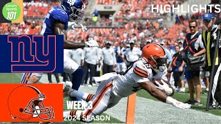 New York Giants vs  Cleveland Browns   2024 Week 3 Game Highlights