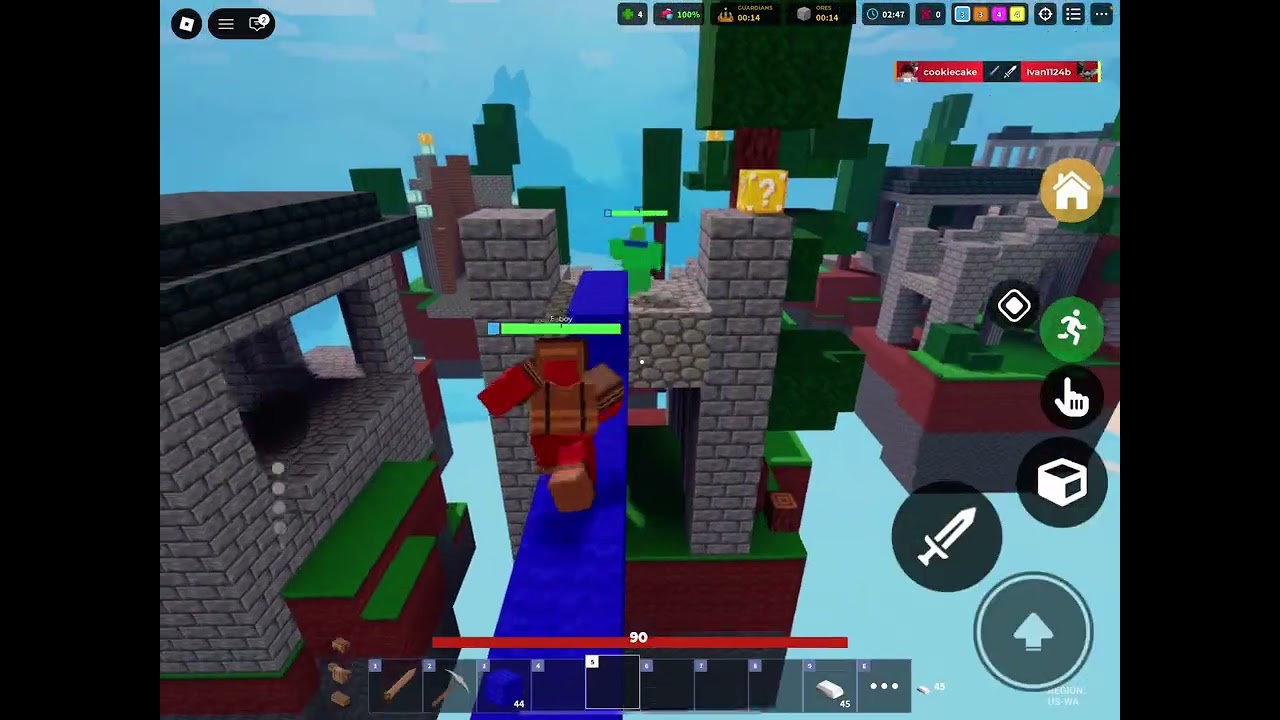 Playing bedwars with my friends 