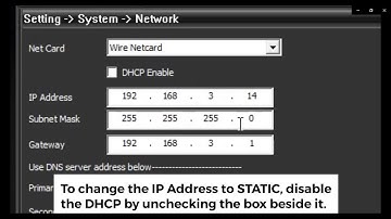 How to set network parameters on a IP Camera?