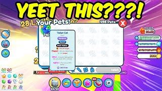 i got the BEST Dark Matter Toilet Cat in Pet Simulator X Yeet a Pet petsimx roblox