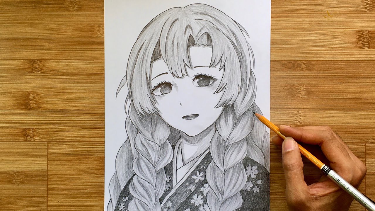 Cách Vẽ Kanroji Mitsuri | Vẽ Anime Siêu Đẹp #307 | Cong Dan Art - YouTube