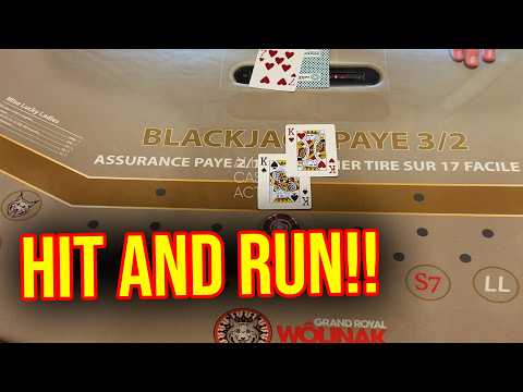 QUICK BLACKJACK HIT AND RUN!! #blackjack #casino #poker