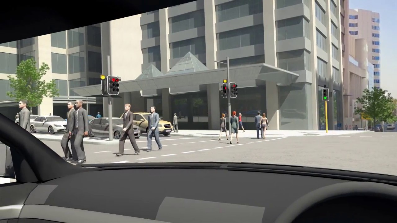 Flashing yellow 'caution' lights Reminding turning motorists to give way to pedestrians YouTube