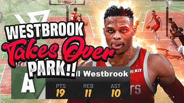 NBA 2K20 RUSSELL WESTBROOK BUILD TAKES OVER THE PARK!! SPEEDBOSTING DEFENDER THAT GETS CONTACT DUNKS