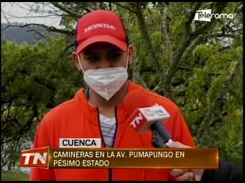 Camineras en la av. Pumapungo en pésimo estado