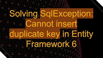 Solving SqlException: Cannot insert duplicate key in Entity Framework 6