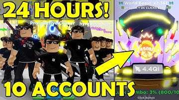 Clicker Simulator HATCHING for 24 HOURS on 10 ACCOUNTS! Clicker Sim NEW 450M Event Egg!