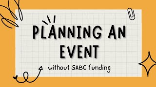 Planning an Event without SABC Funding