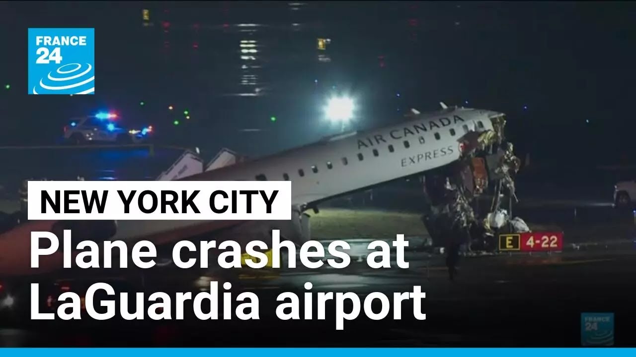 Plane collides with firefighting truck at New York City's LaGuardia airport • FRANCE 24 English
