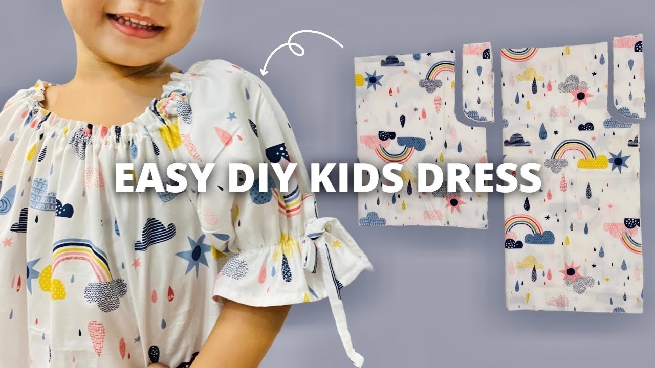 EASY Pattern and Way to Make Kids Puff Sleeves Dress! 3-5 years old