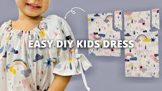 EASY Pattern and Way to Make Kids Puff Sleeves Dress! 3-5 years old