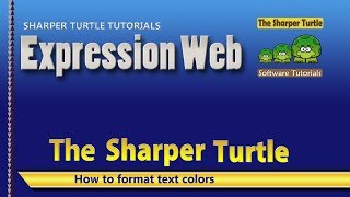 Expression Web - How to format text colors