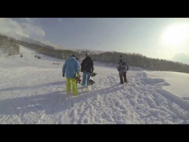 スノーボード　田沢湖スキー場　パウダースノーフリーラン！