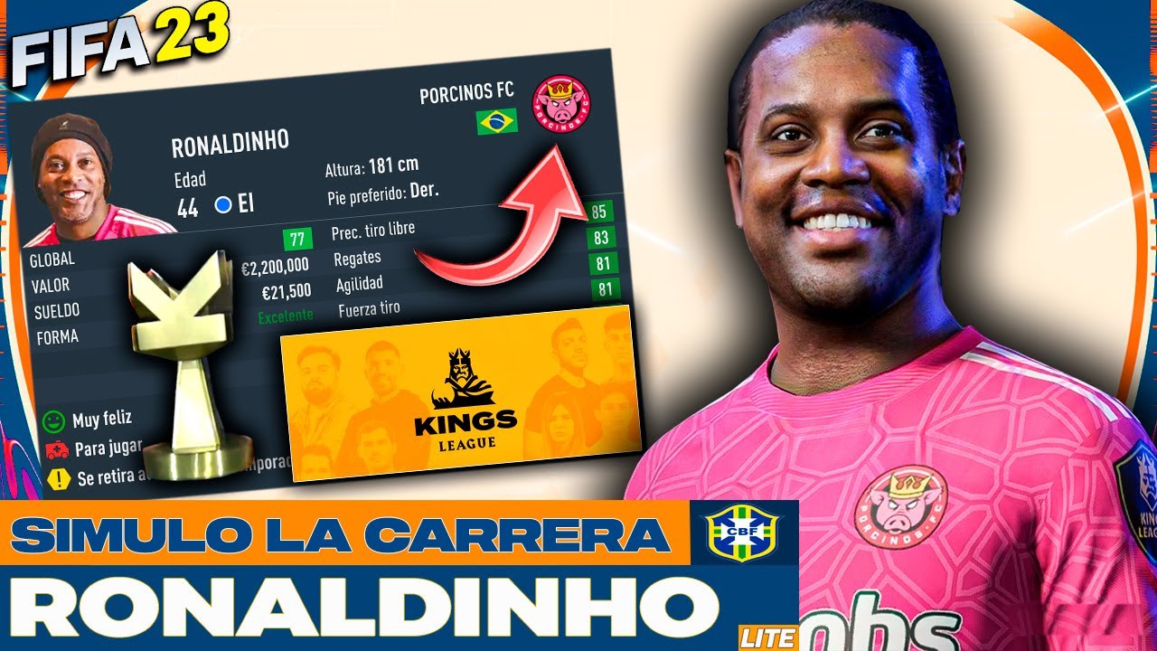 RONALDINHO en La KINGS LEAGUE FIFA 23 Modo Carrera LITE!! YouTube