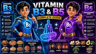💊 Vitamin B3 & B5: Skin, Energy & Brain के Secret Vitamins! 😍 | Deficiency Signs & Food Sources