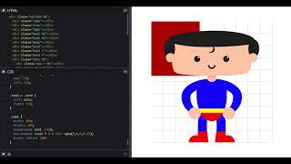 Drawing Superman/Clark Kent cartoon with HTML and CSS (20x) screenshot 4