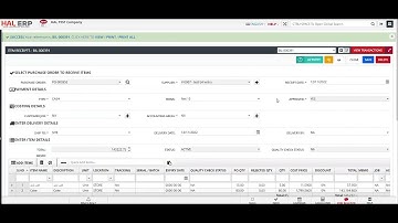 Item Receipt Module (Partial or Full Receiving of stock items) - HAL ERP
