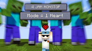 Aku CHALLENGE Main Minecraft HARDCORE DENGAN SATU HATI 4 JAM NONSTOP !!!