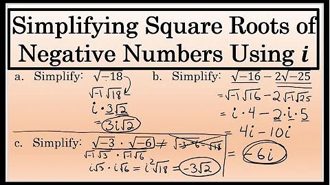 Simplifying Square Roots of Negative Numbers Using i (The Imaginary Number)
