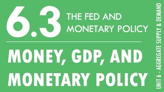 6.3 - The FED and Monetary Policy (Money, GDP, and Monetary Policy)